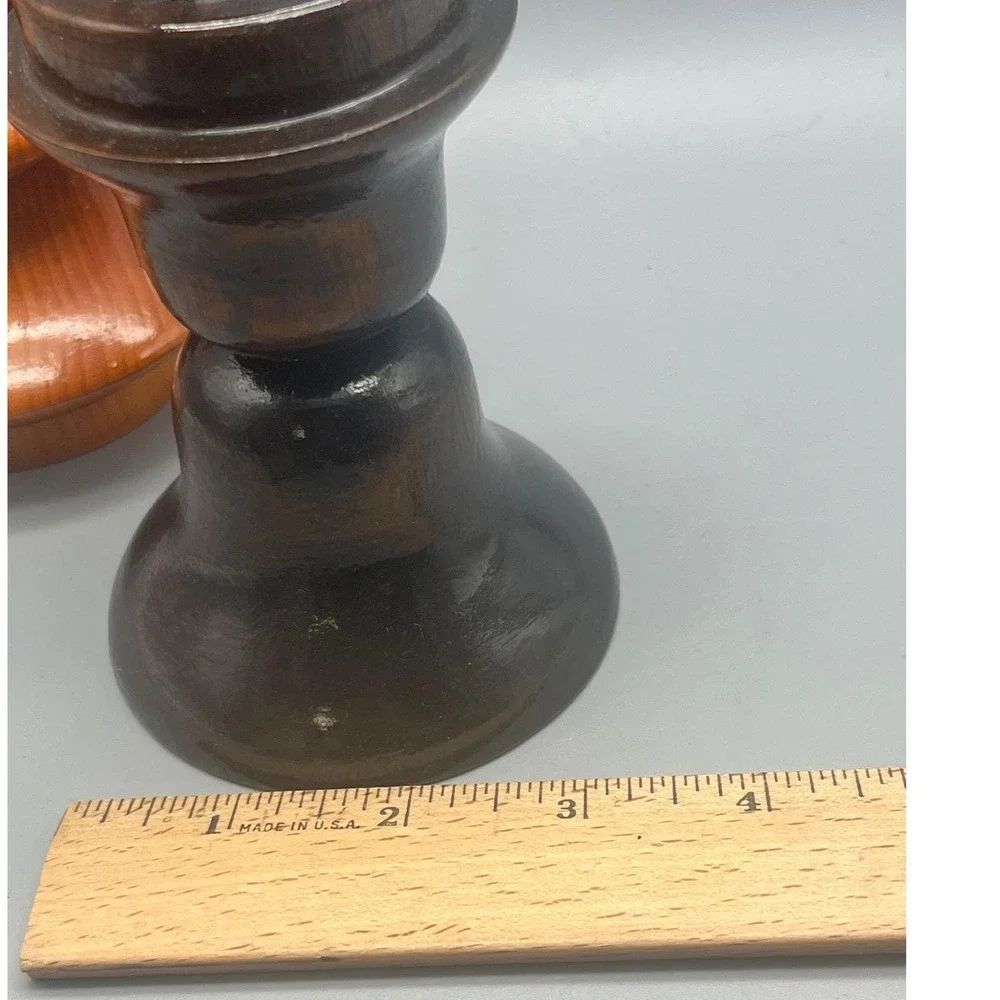 Vintage Mid Century Modern Wood Candlestick Holders set of‎ Three MCM Decor
